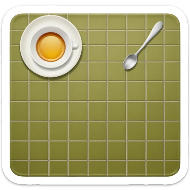 An olive green, long, tiled, top view of a place mat like the one in the image.  sticker