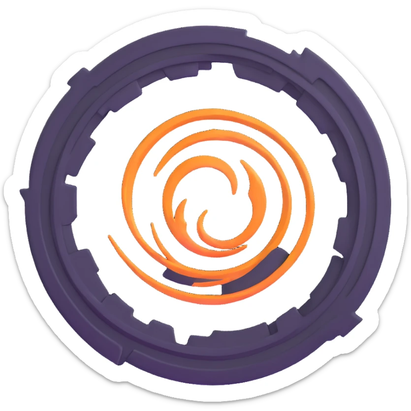 $PORTAL coin with a swirling portal effect in the center, vibrant colors sticker