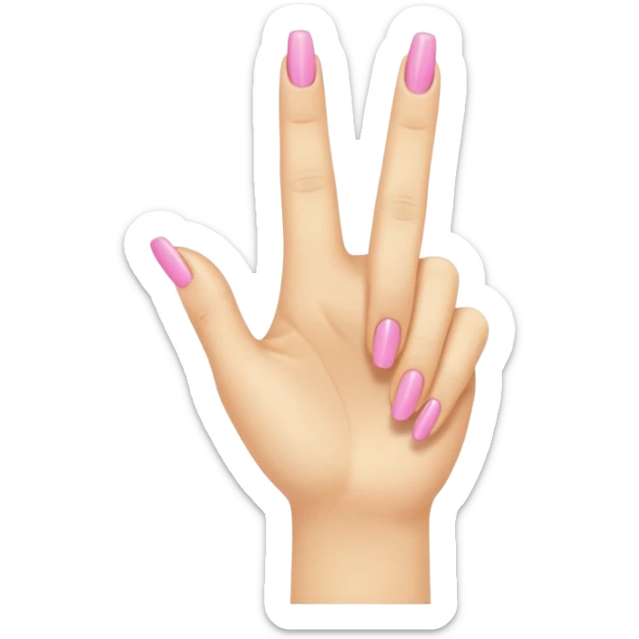 Yellow female emoji hand with pink nails making an “L” with index finger and thumb sticker