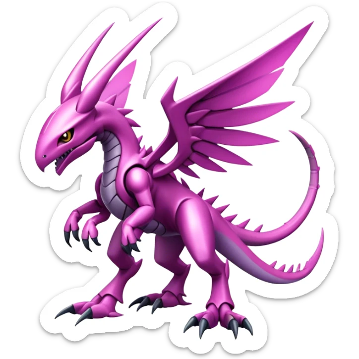  Cool Edgy Shiny Ethereal Legendary Digimon-Genesect-Palkia-hybrid full body sticker