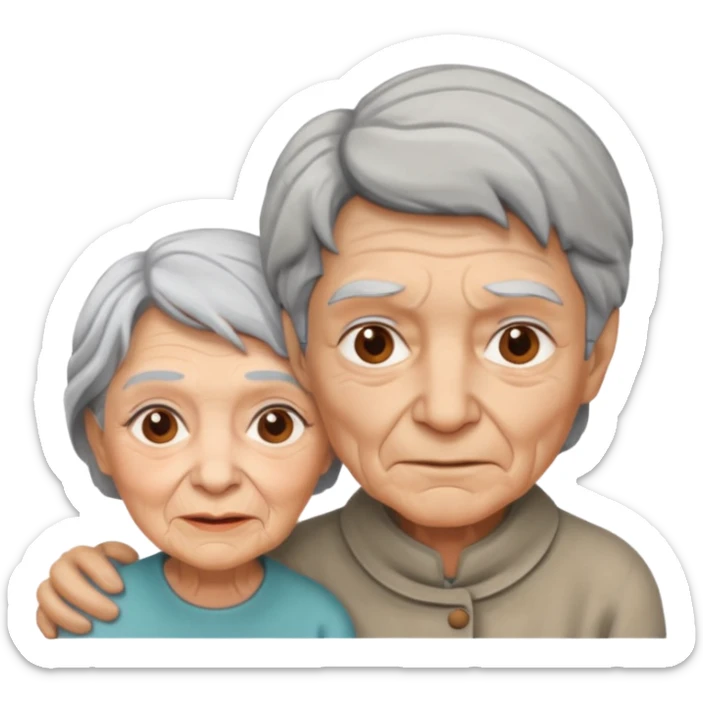 lo mismo que estas haciendo solo coloca alado de la abuela un hombre joven  sticker