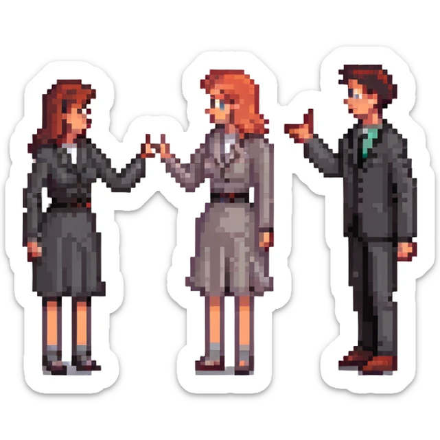 man and woman having an argument sticker