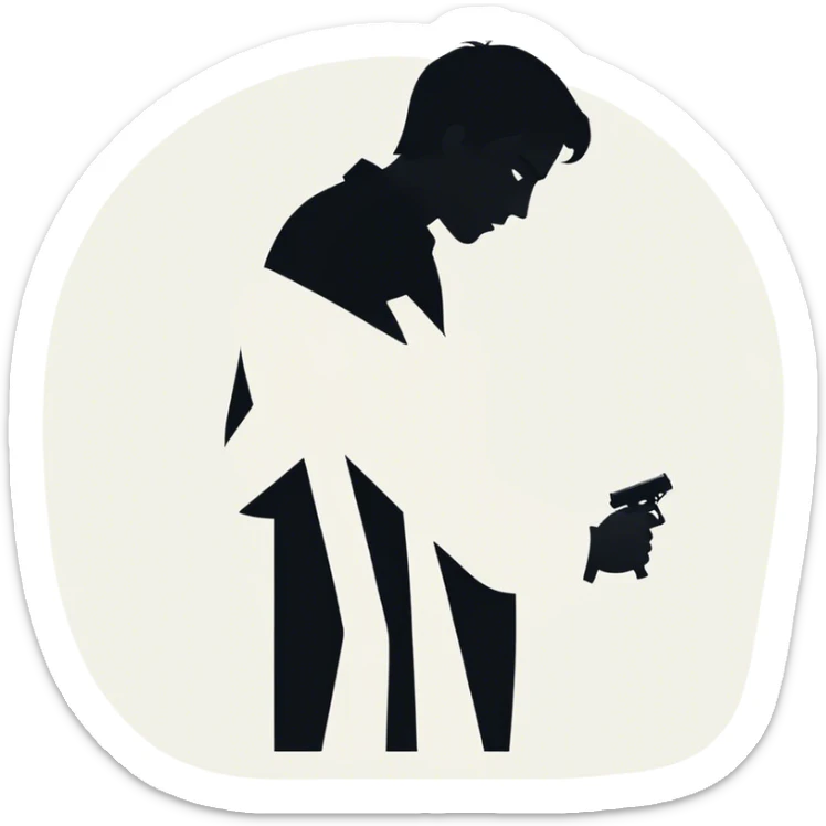 Icon for Drama Movies: A vintage movie poster-style design featuring a tense scene with emotional expressions, a dimly lit background, and key dramatic elements like a silhouette of a person in despair. Bold, cinematic typography. Transparent background. sticker