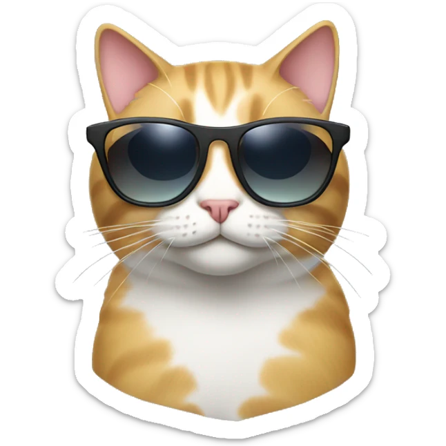 Cat with sunglasses sticker