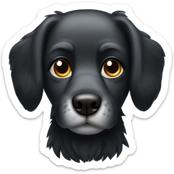 black griffon dog with really not much white hairs only under mouth and on eyebrows sticker