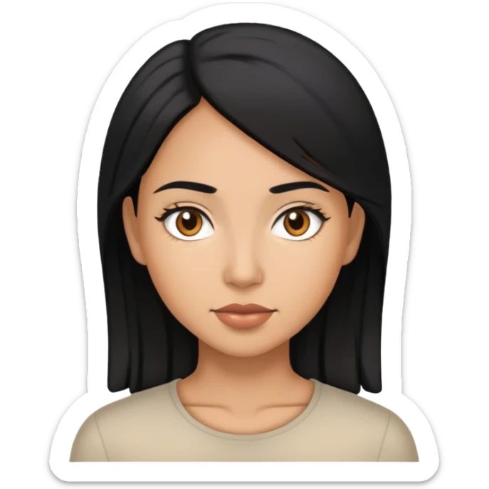 Une femme métisse avec les cheveux noirs et les yeux marrons.Une femme métisse avec les cheveux noirs et les yeux marrons.
 sticker