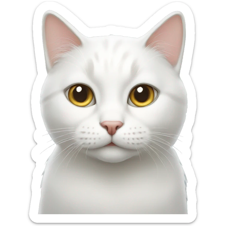 White cat sticker