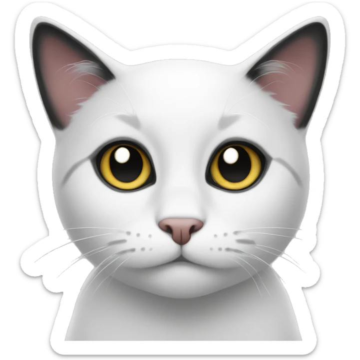 Black and white cat sticker