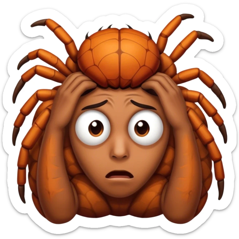 tired, fed up, stressed, almost dead, espantado porque habia visto una araña sticker