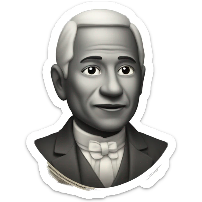 Dark red dollar sticker