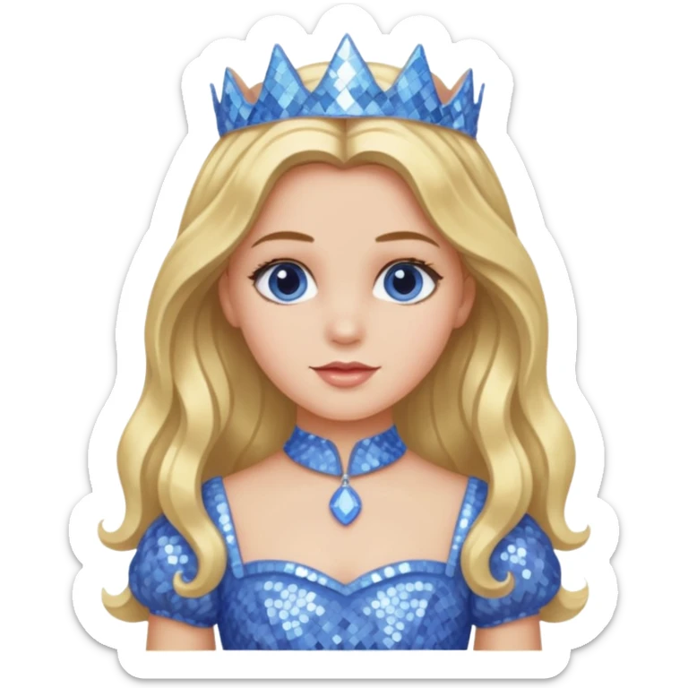 Princess Dorothy Gale from Oz with long blonde hair, periwinkle sequin outfit sticker