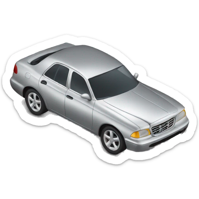 silver car side on sticker