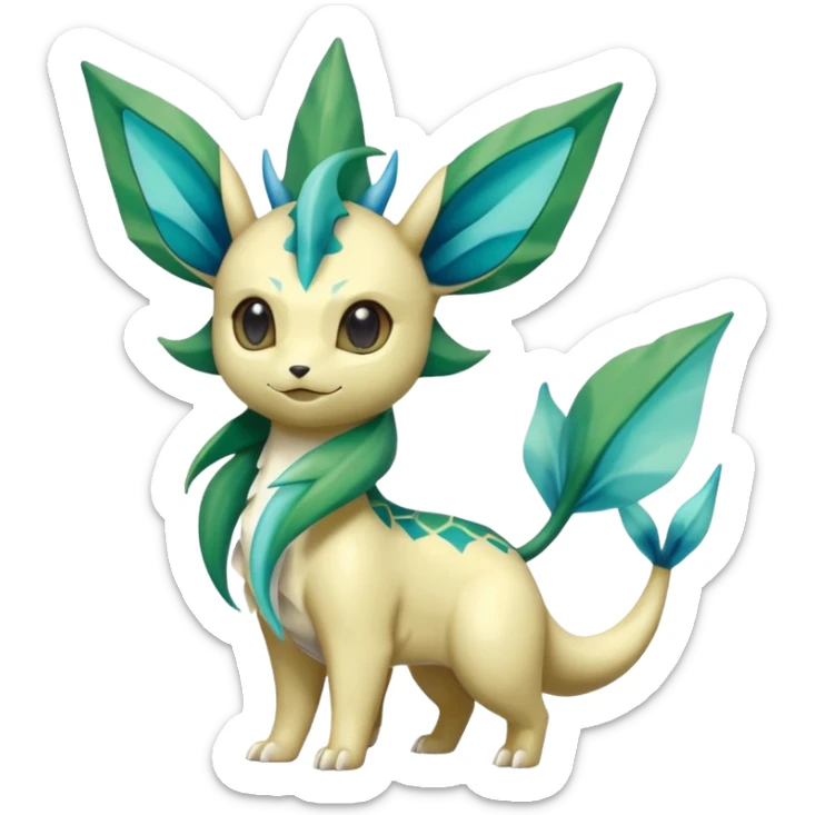 Leafeon-Vaporeon-Salamence-hybrid-fusion (full body) sticker