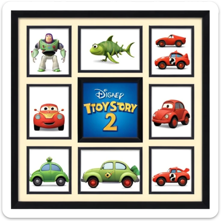 Disney pixar movies
Toy Story (1995)
A Bug's Life (1998)
Toy Story 2 (1999)
Monsters, Inc. (2001)
Finding Nemo (2003)
The Incredibles (2004)
Cars (2006)
Ratatouille (2007) sticker