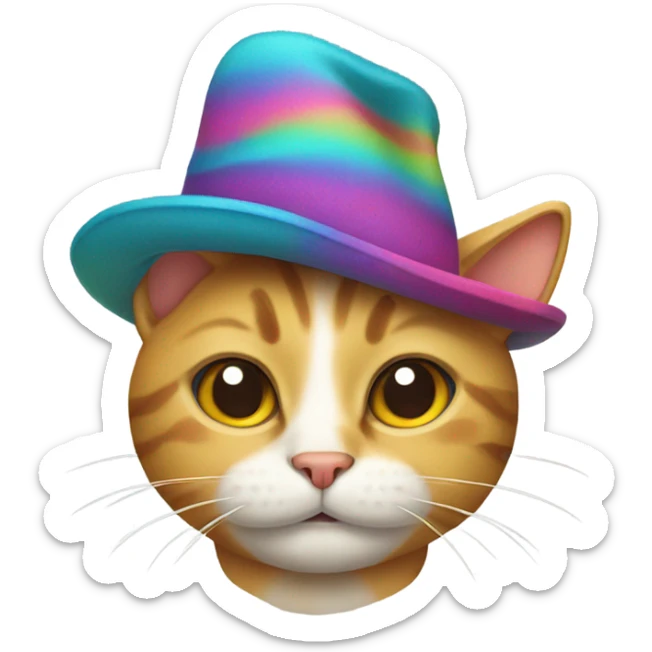 Cat wearing a hat sticker