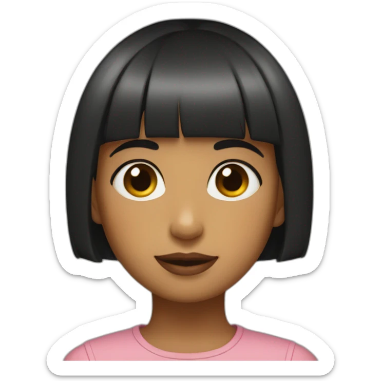 A frontal shot of a mother with a short bob and a 2-year-old girl with a short bob and blunt bangs sticker