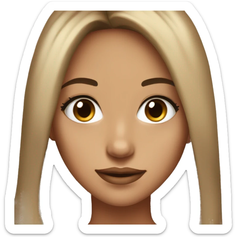 Pretty girl with tan light brown skin and black straight to wavy hair her eyes are brown and she has pretty eyelashes sticker