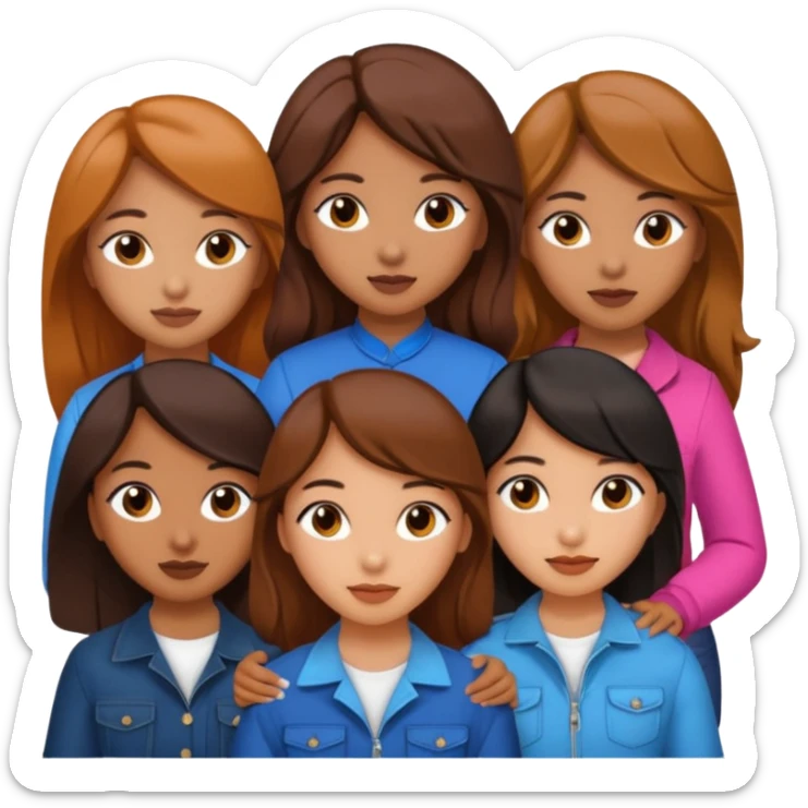 Katseye music group 6 members all girl 2 brown girl 1 korean 1 latina sticker