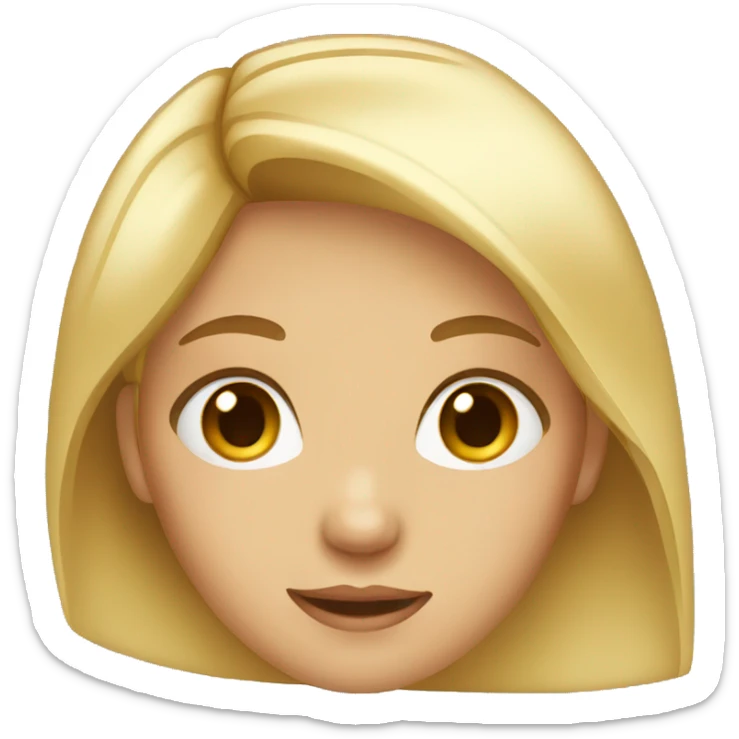 Girl with brown eyes and blond hair  sticker