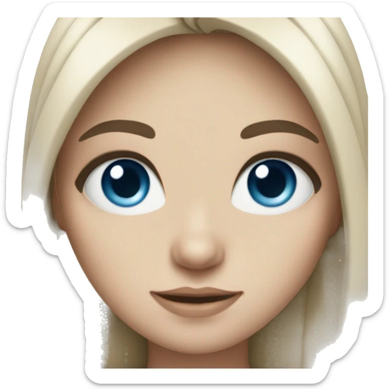 white girl with blue eyes and long black hair sticker