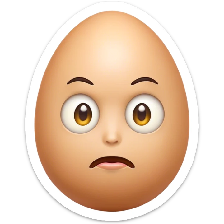 Can you make an emoji of an egg with a suspicious look on its face sticker