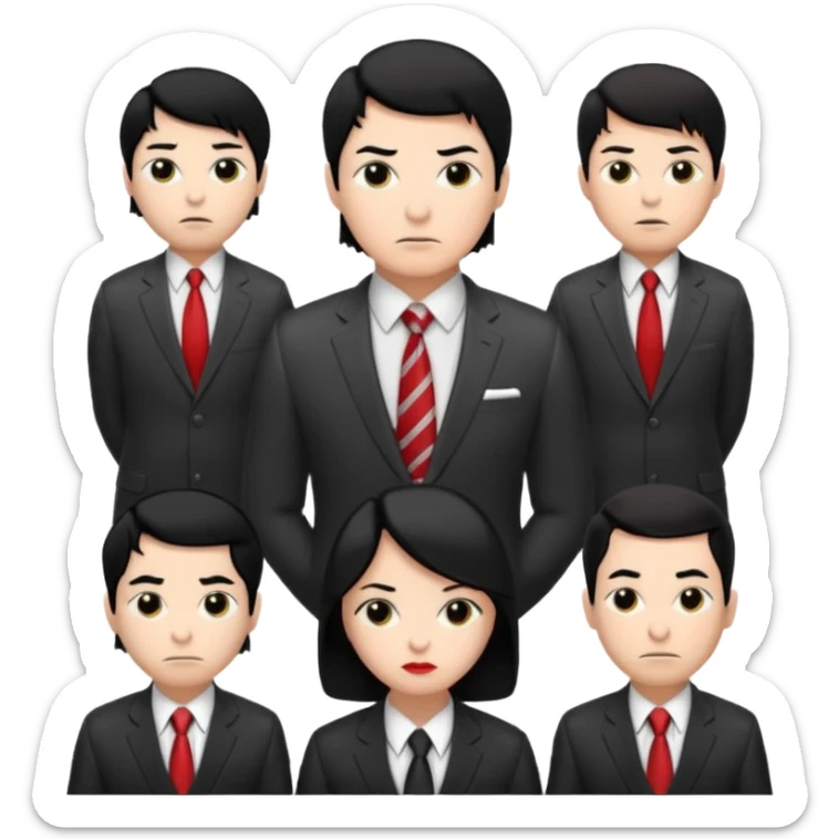 congressional meeting of people with black hair and white skin sticker