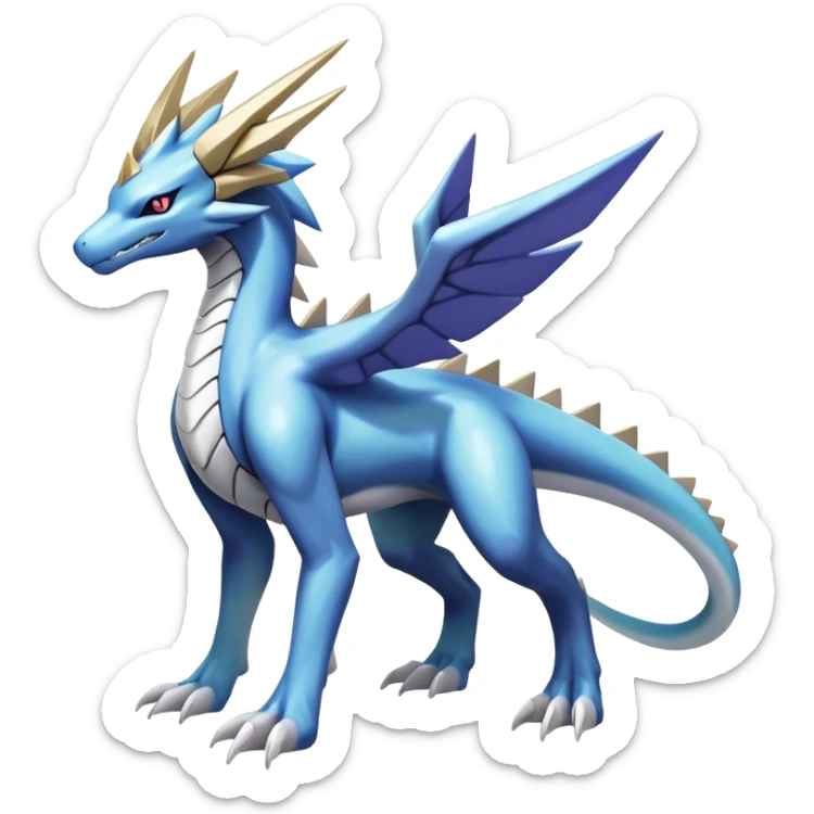  Cool Edgy Shiny Godly Ethereal Digimon-Suicune-Dialga-Kyurem-Latios-Reptile full body sticker