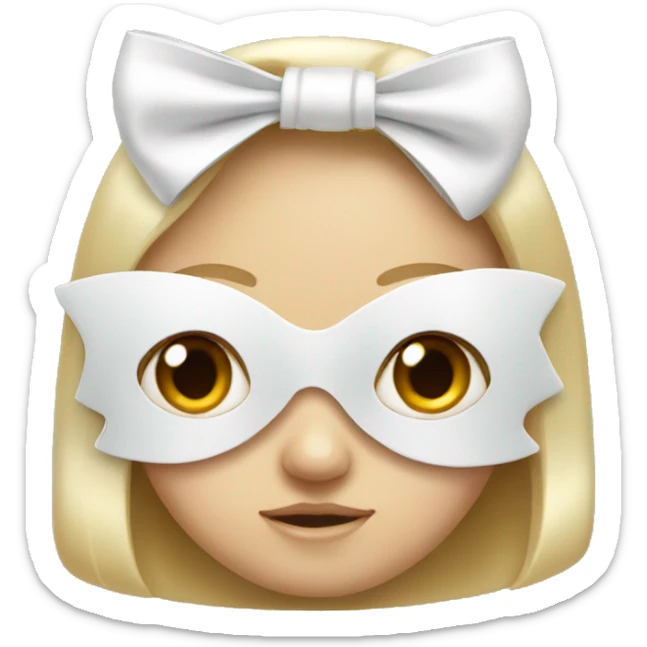 white pretty bow  sticker