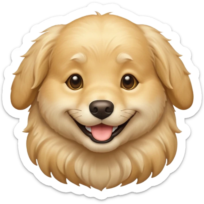 cream golden retriever sticker