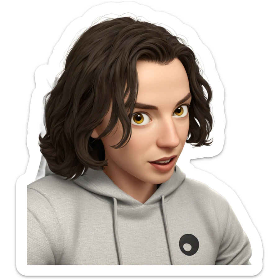 realistic portrait of girl sticker