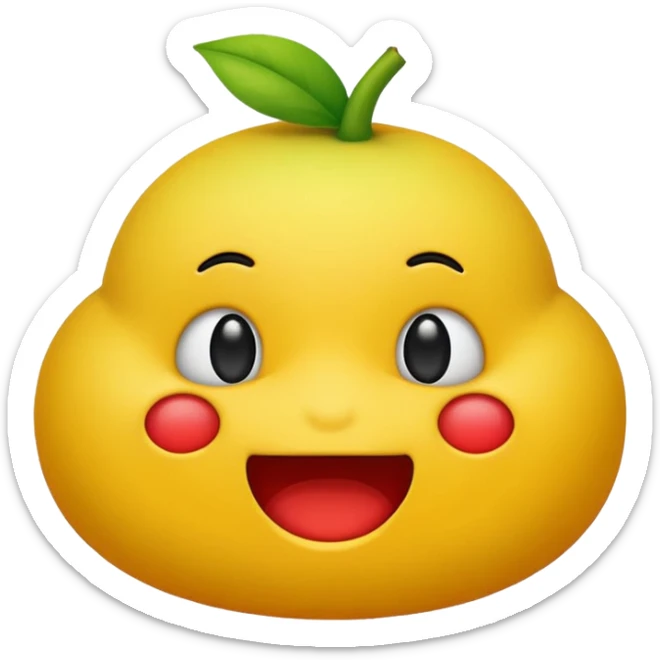 Crear un emoticón que tenga que ver con una variedad de Cambures , y que la paleta de colores sea la siguiente: Rojo Carmín, Amarillo, Amarillo Crema y Verde Pasto sticker