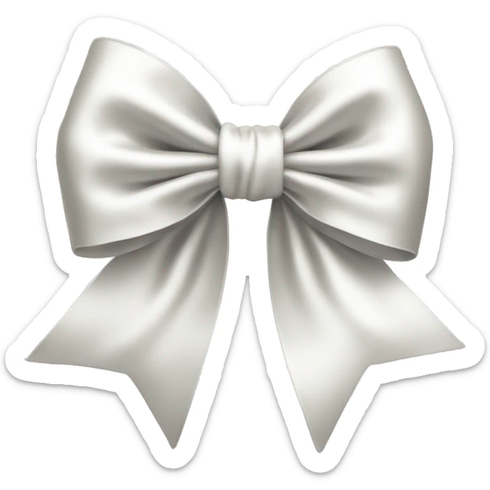 white satin bow sticker