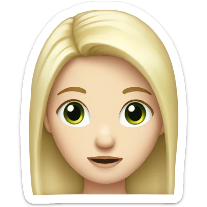 Pretty girl with green eyes,pale skin and blonde hair scratching her head  sticker