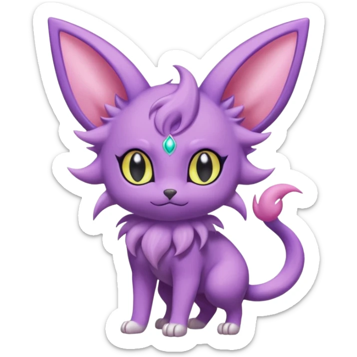  Fey Toony Espurr-Espeon-Skitty-Delcatty-Sprigatito-Purrloin-fusion-hybrid sticker