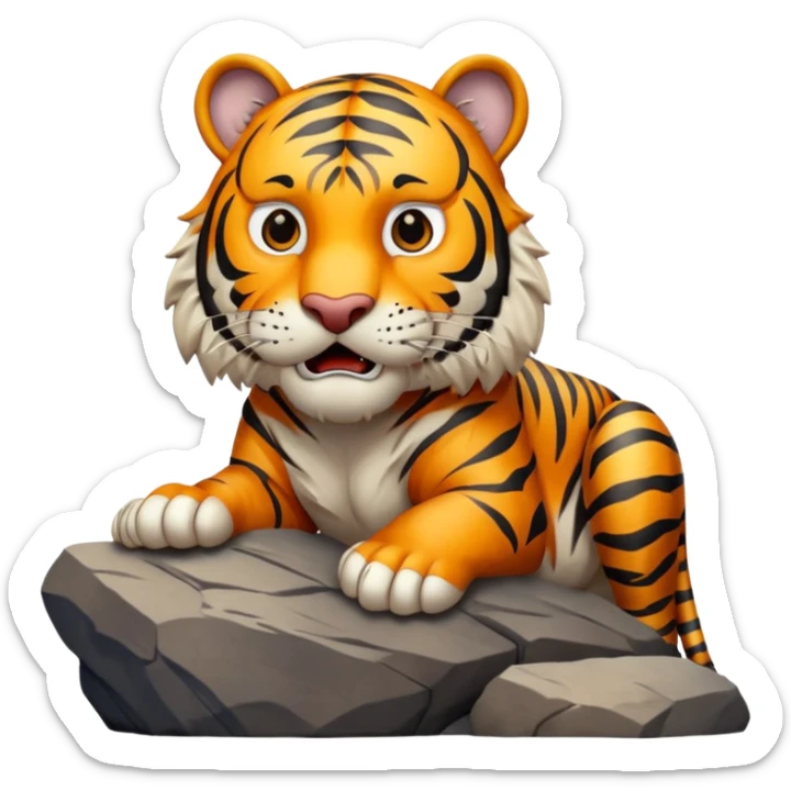 Tigre adulto feroz con la cara mas real no de caricatiraen la cima  sticker