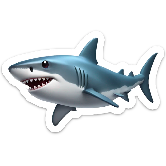 Shark with a top hat sticker