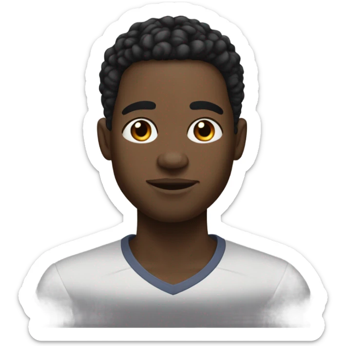 Black male with short hair and semi Freeform’s with dermal piercing nose ring and eyebrow piercing on left eyebrow  sticker