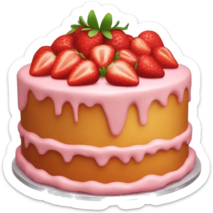 Strawberry cake sticker