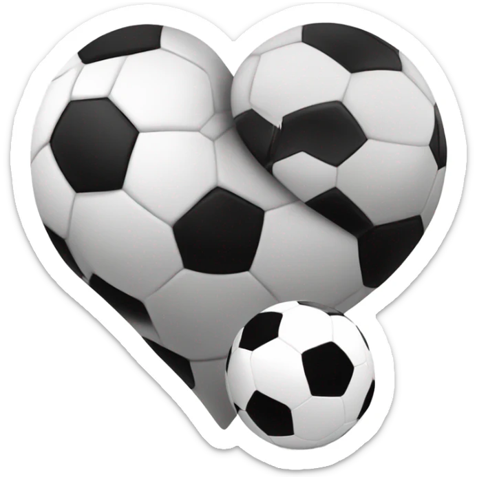 Birbz heart and next to it a soccer ball from a big football (white and black) sticker