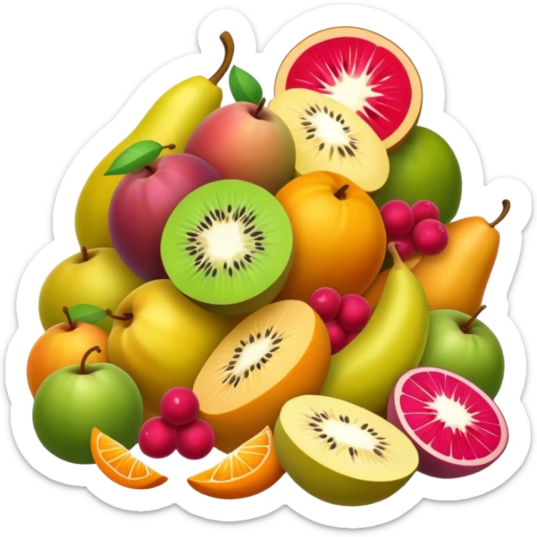 pile of half eaten peeled fruits  sticker