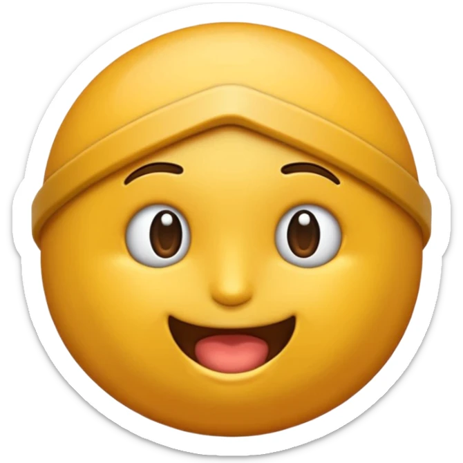 Emoji Sigma con una mandíbula muy marcada y con una ceja levantada y la otra abajo sticker