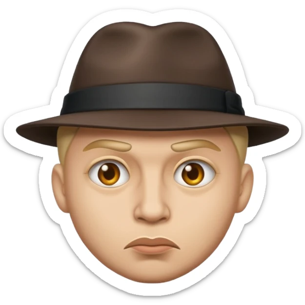 gangster character, highly cartoonish, exaggerated emoji style sticker