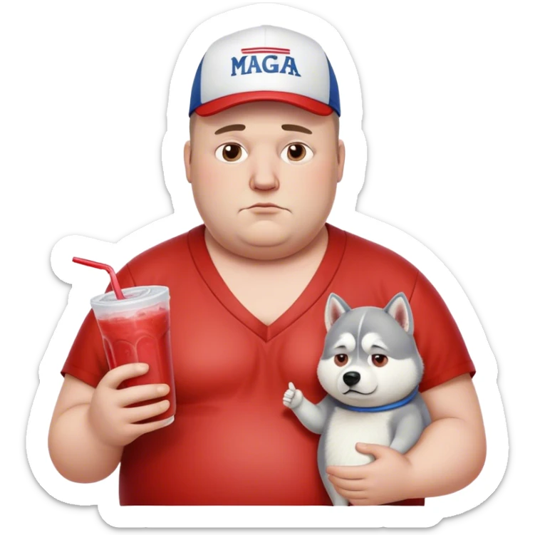 My friend Xeric , he is fat and balding, his hair is thinning in the temples, he gambles all the time, his nipples look like pepperoni, drinks a surgery drink that he thinks is coffee, loves Trump (MAGA), lost a lot of money recently, had a husky  sticker