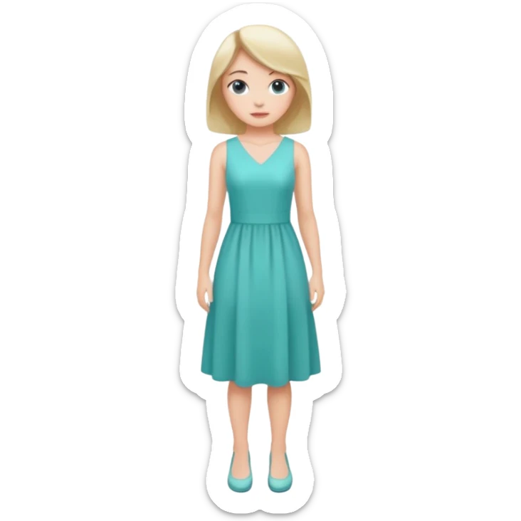 👗🧍‍♀️ merge this emojis the dress should be light teal on a girl full sticker