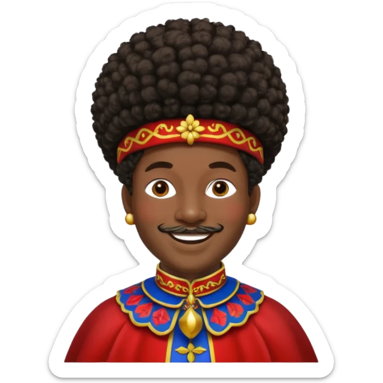 Zwarte Piet , de knecht van Sinterklaas. Met zijn kraag, Afro haar en een muts op zijn/ haar hoofd goofd sticker