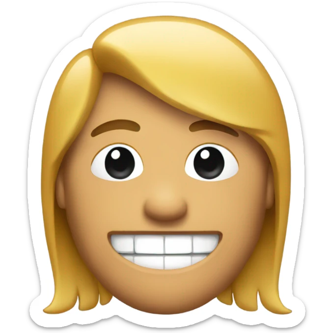 American smiley face with mullet sticker