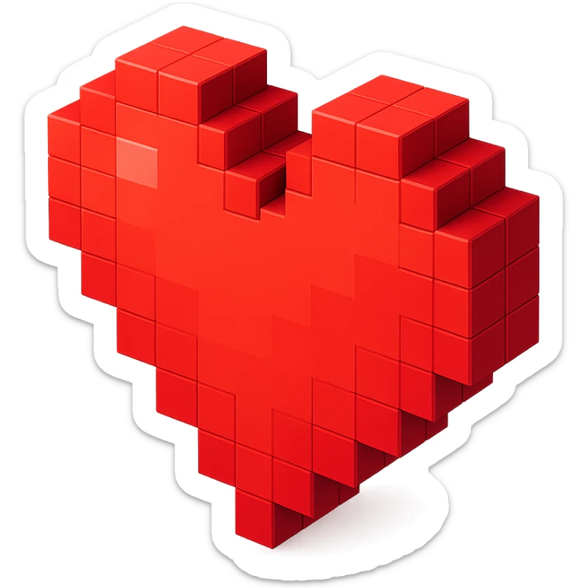 Heart red sticker