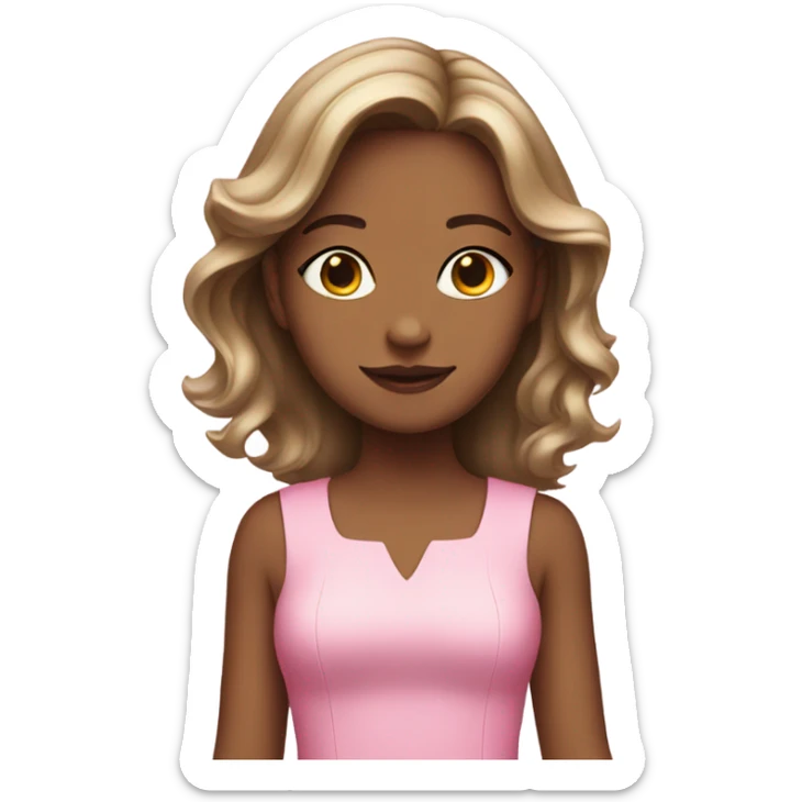 Girl with puppy ears wearing pink dress sticker