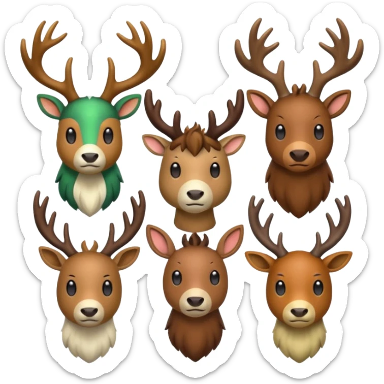 Stantler-Skiddo-Amaura-Mudbray-Sawsbuck-Virizion-fusion  sticker