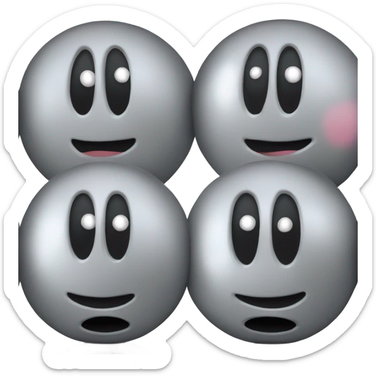 Metal cute black eyes Kirby ball driving on 4 car wheels sticker